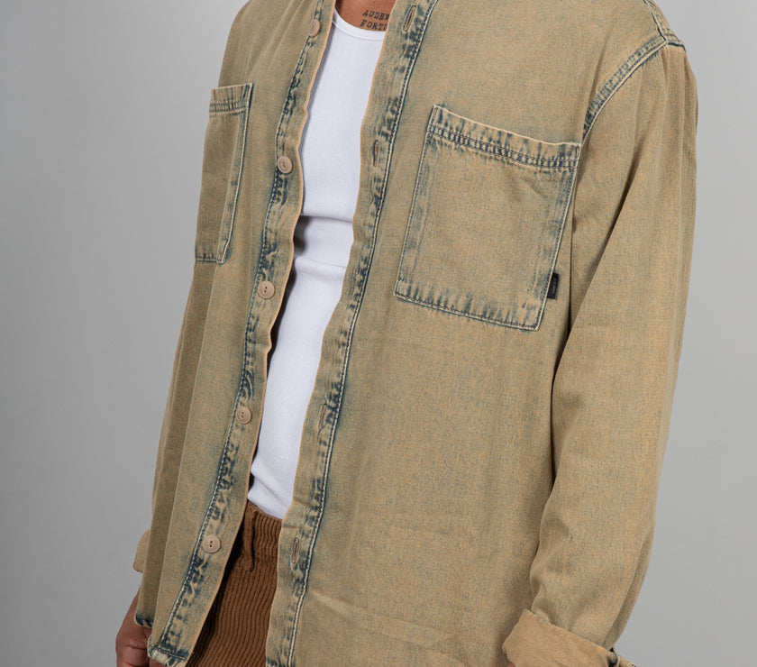 Camicia in denim effetto vintage INDICODE - SAND 25-388