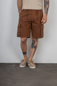 Short cargo in lino TELAMIRA - DTB06045 MARRONE