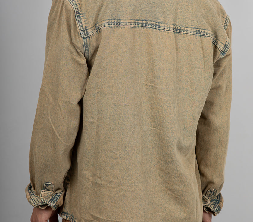 Camicia in denim effetto vintage INDICODE - SAND 25-388