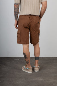 Short cargo in lino TELAMIRA - DTB06045 MARRONE