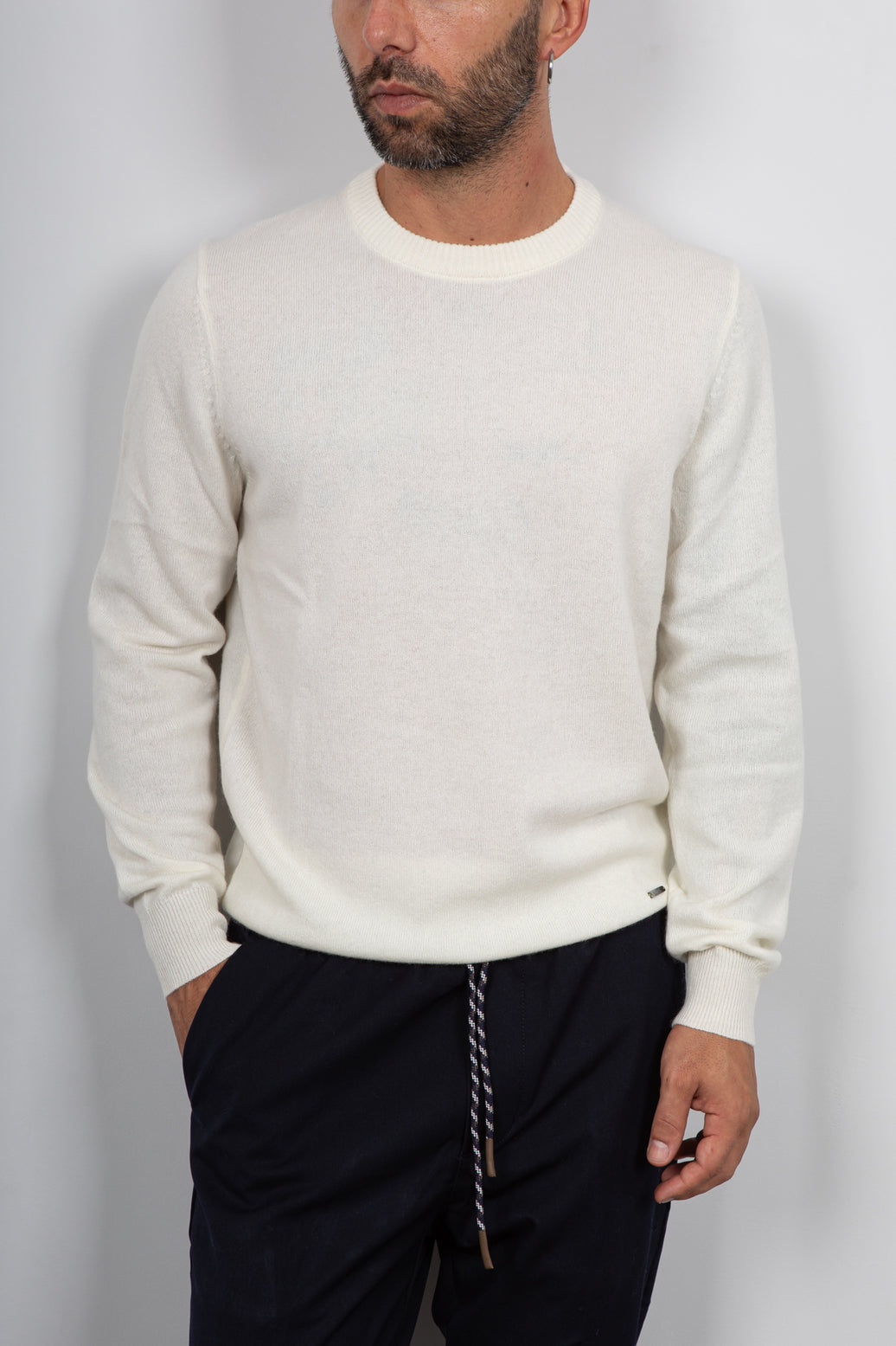 Maglione cashmere GIANNI LUPO - PANNA GL383S