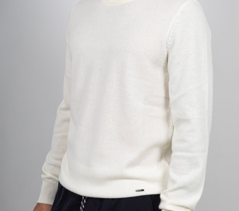 Maglione cashmere GIANNI LUPO - PANNA GL383S
