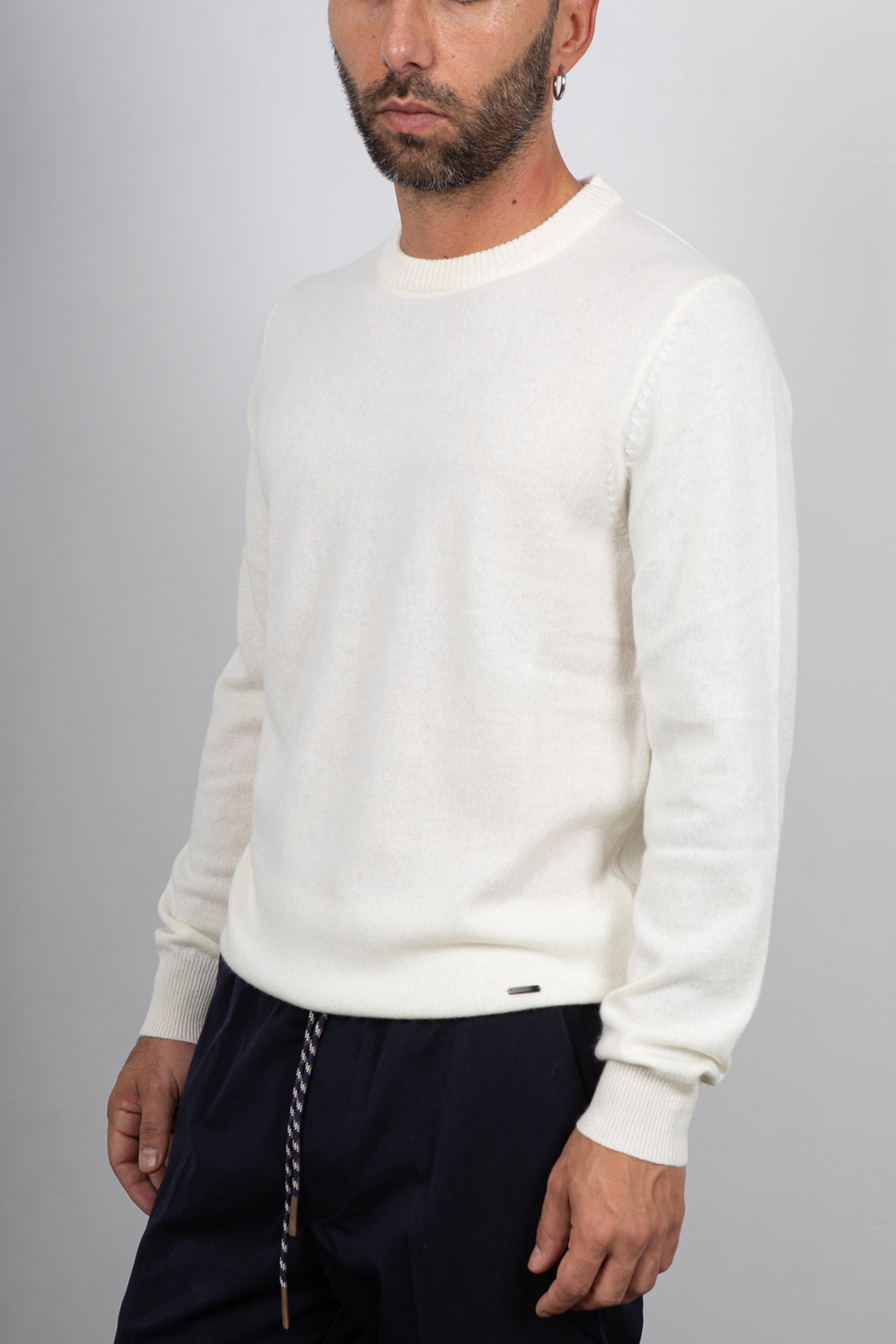 Maglione cashmere GIANNI LUPO - PANNA GL383S