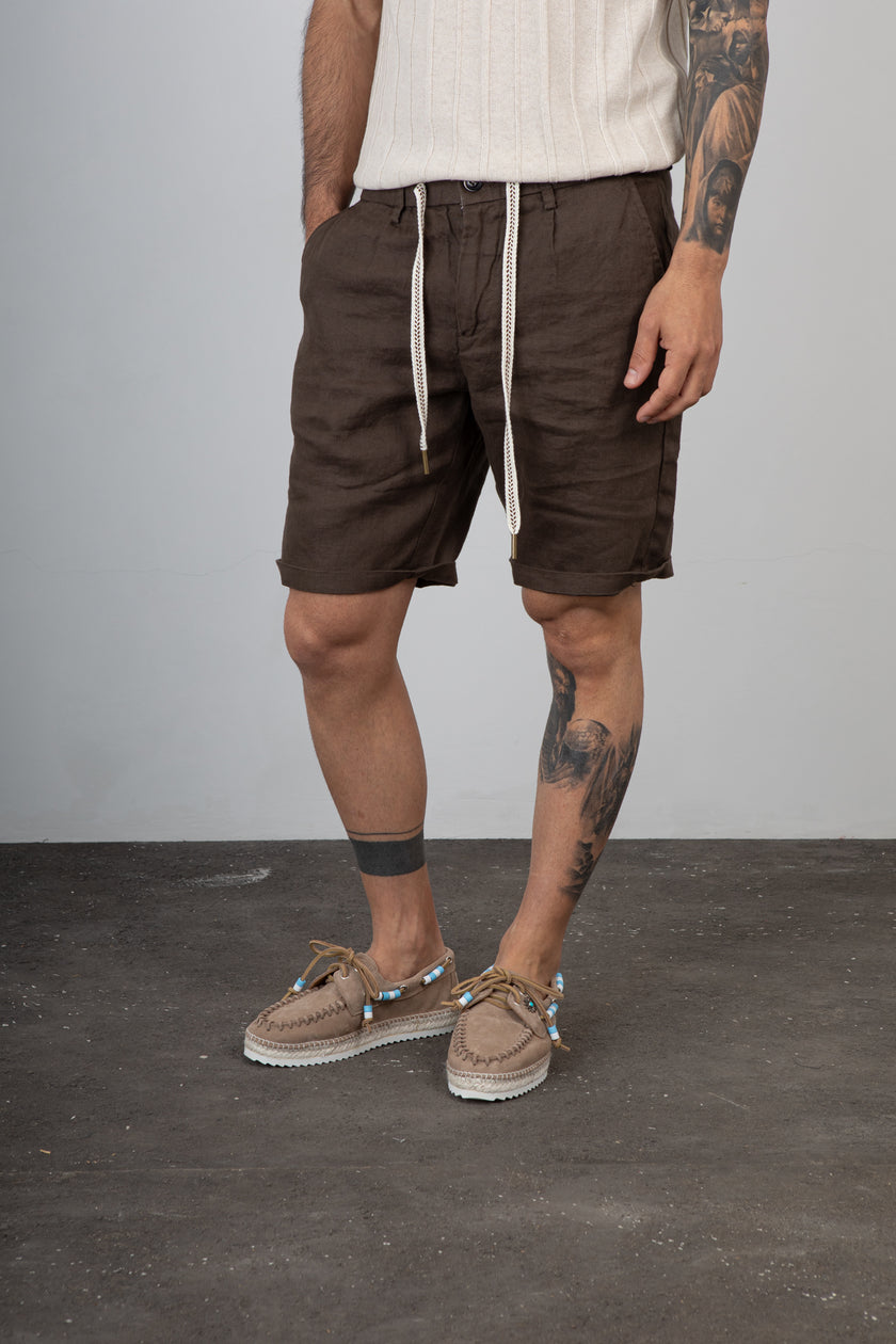 Short in lino GIANNI LUPO - GL5039BD COFFEE