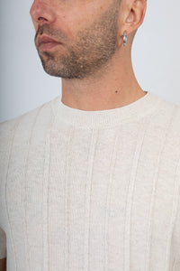 T-shirt a coste TELAMIRA - MA2061 PANNA