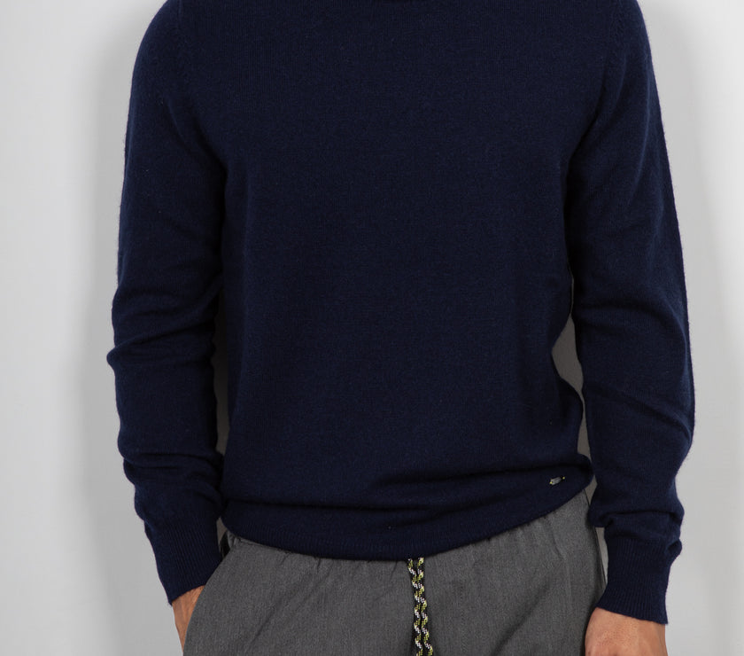 Maglione cashmere GIANNI LUPO - NAVY GL383S