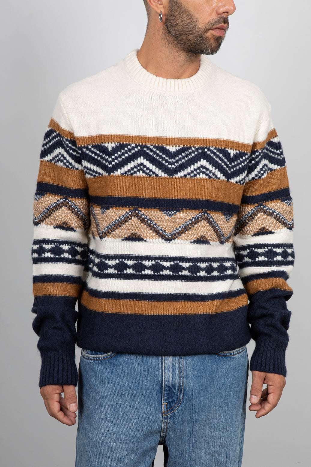 Maglione fantasia INDICODE - BIANCO 35-883