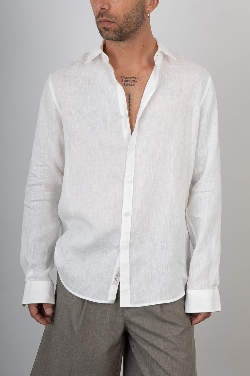 Camicia lino GIANNI LUPO - GL7619S BIANCO