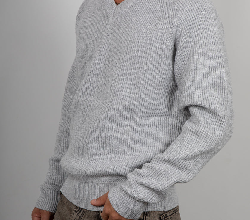 Maglione scollo V GIANNI LUPO - GREY GL35229