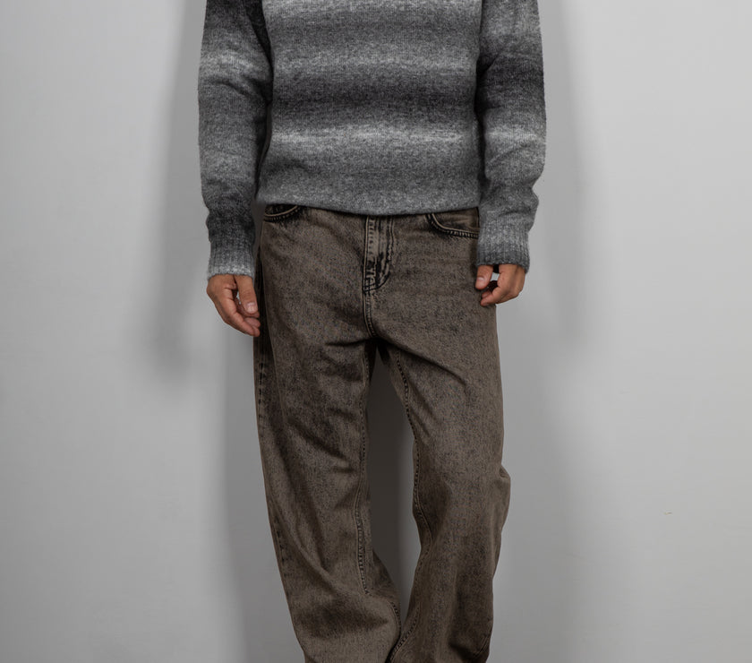 Maglione melange rigato INDICODE - GRIGIO 35-880