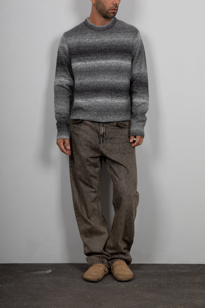 Maglione melange rigato INDICODE - GRIGIO 35-880