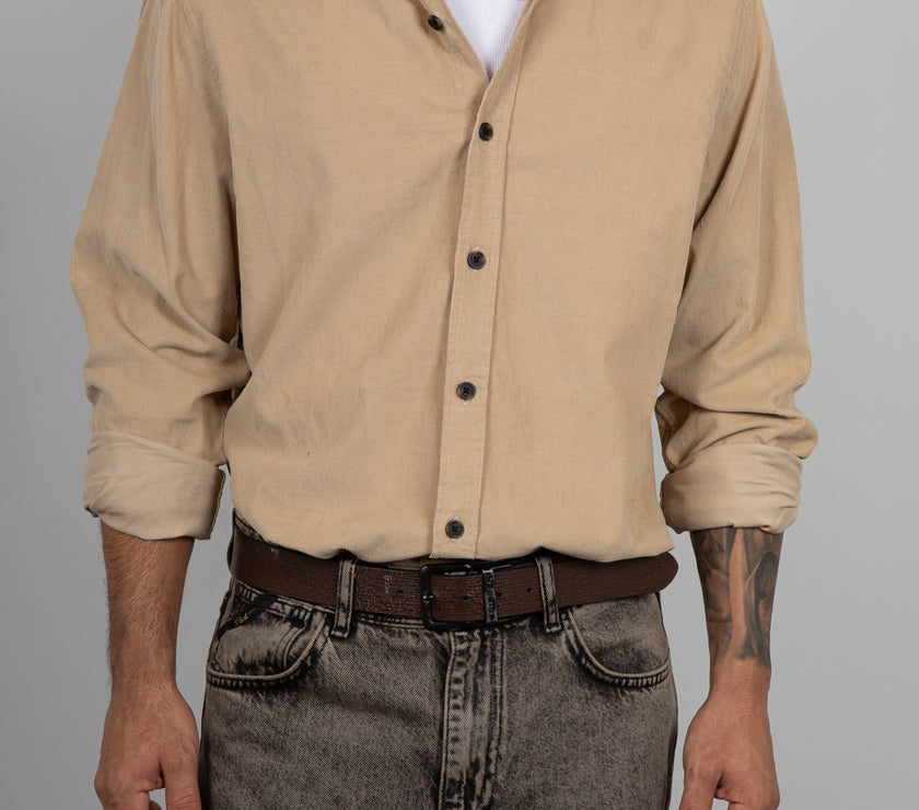 Camicia Button down in velluto INDICODE - MIELE 25-188