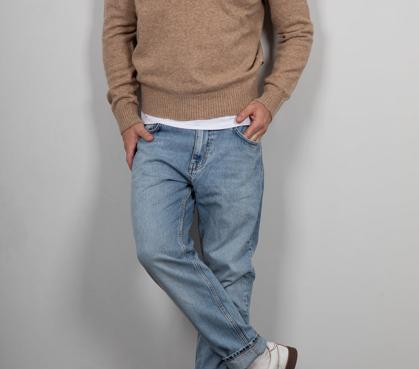 Maglione mezza zip INDICODE - BEIGE 35-912