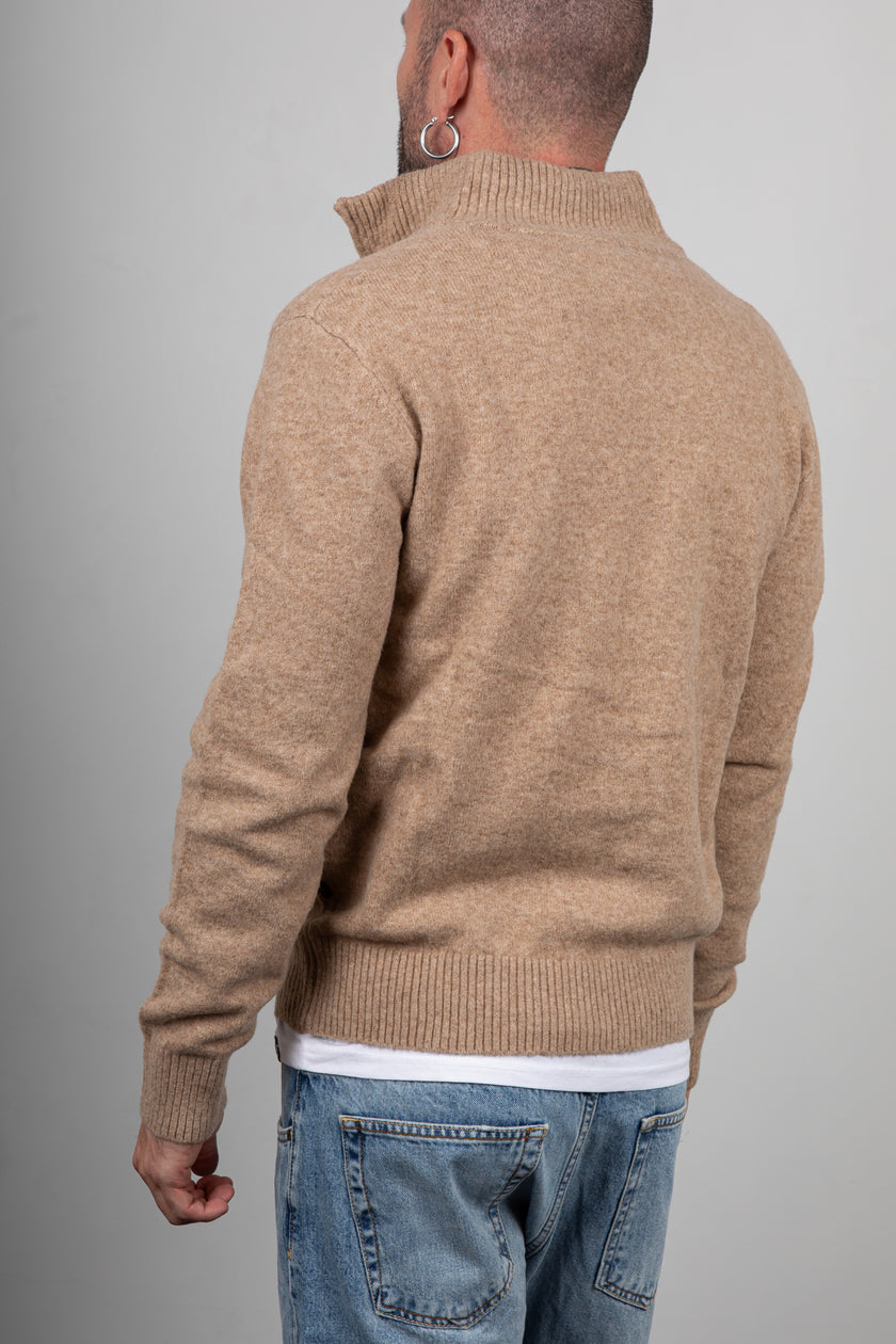 Maglione mezza zip INDICODE - BEIGE 35-912