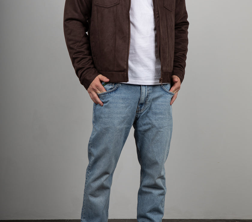 Giubbotto sherpa in suede INDICODE - Marrone 15-977