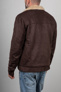 Giubbotto sherpa in suede INDICODE - Marrone 15-977