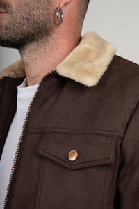 Giubbotto sherpa in suede INDICODE - Marrone 15-977