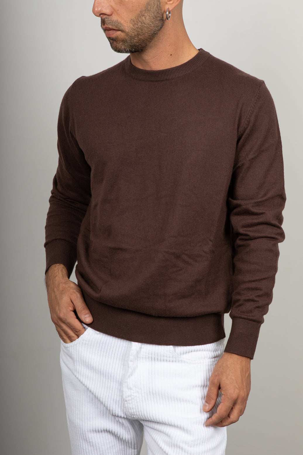 Maglioncino in cotone lino LANDEK - CAFFE LP251036A