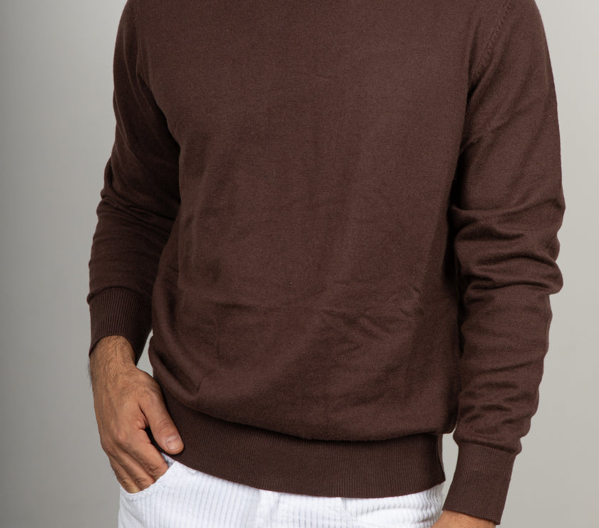 Maglioncino in cotone lino LANDEK - CAFFE LP251036A