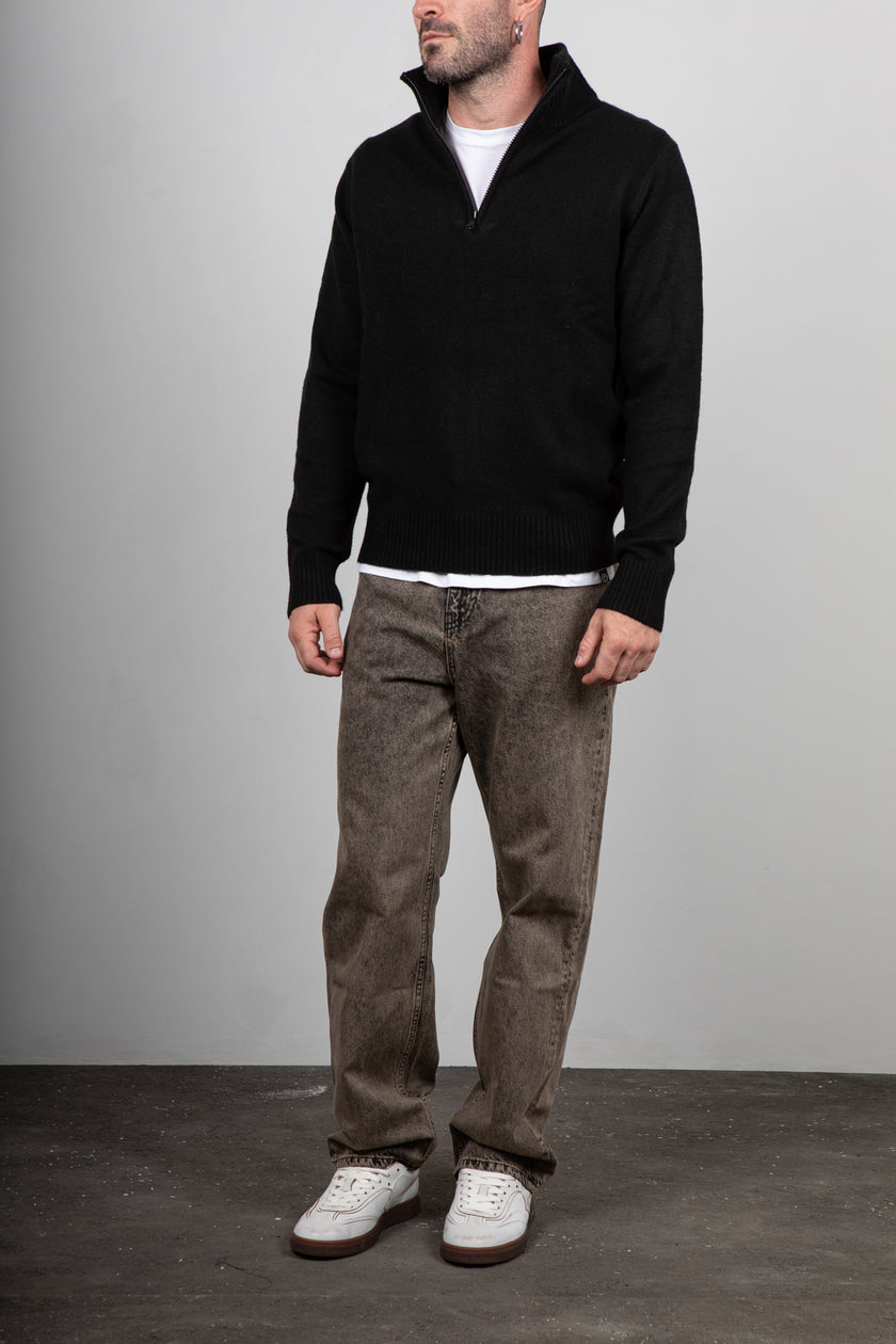 Maglione mezza zip INDICODE - NERO 35-912