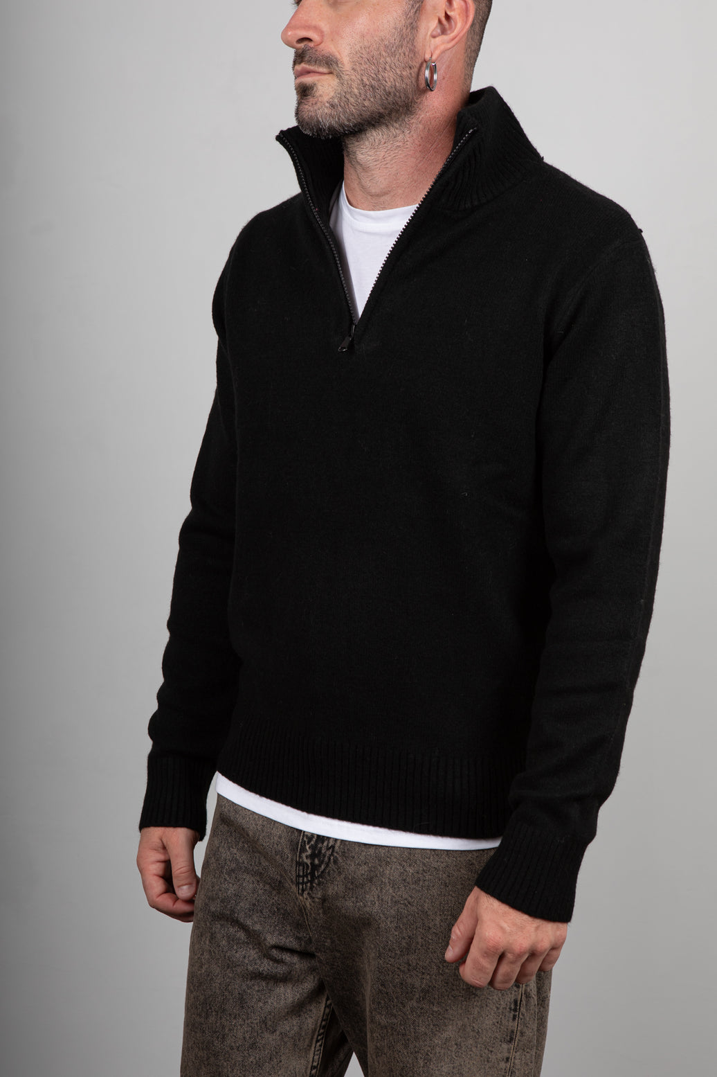 Maglione mezza zip INDICODE - NERO 35-912