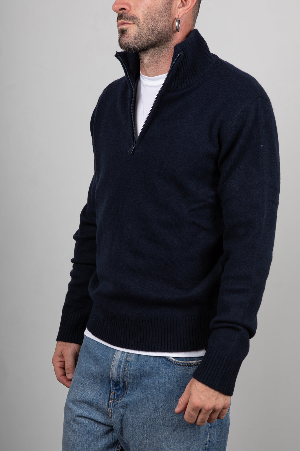 Maglione mezza zip INDICODE - NAVY 35-912