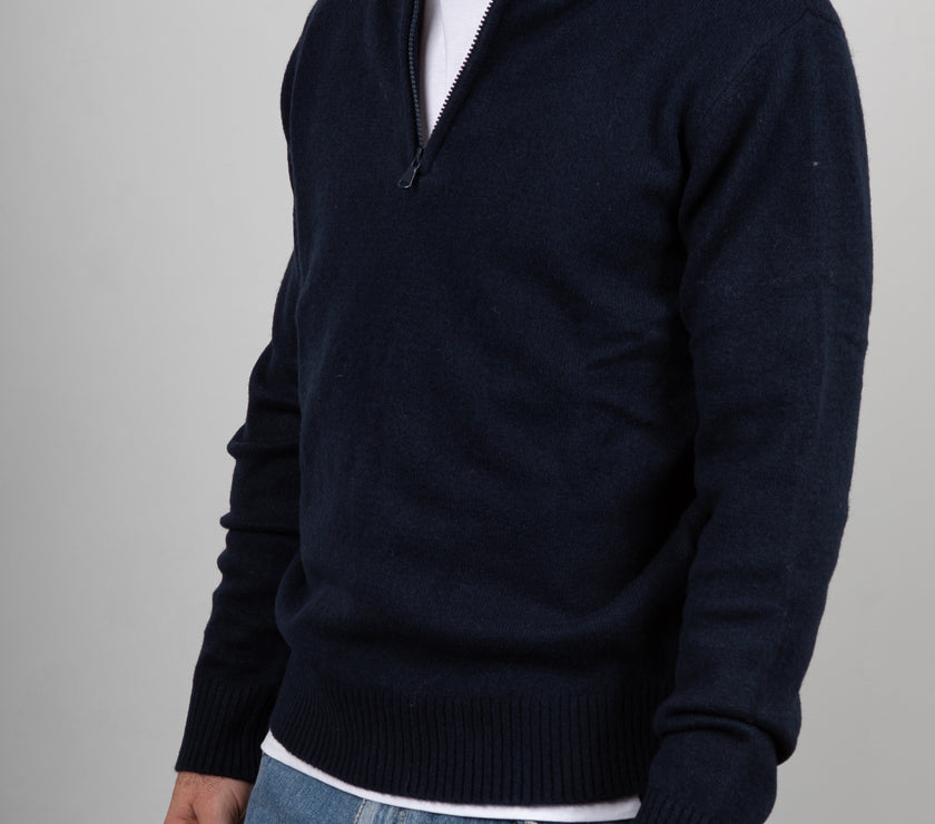 Maglione mezza zip INDICODE - NAVY 35-912
