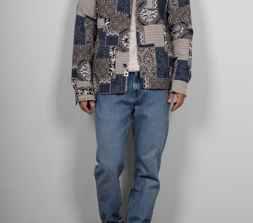 Giacca camicia jacquard effetto patch ANERKJENDT-902106