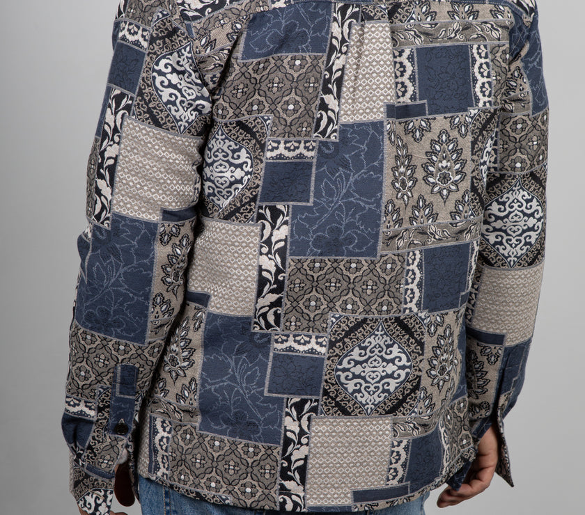 Giacca camicia jacquard effetto patch ANERKJENDT-902106