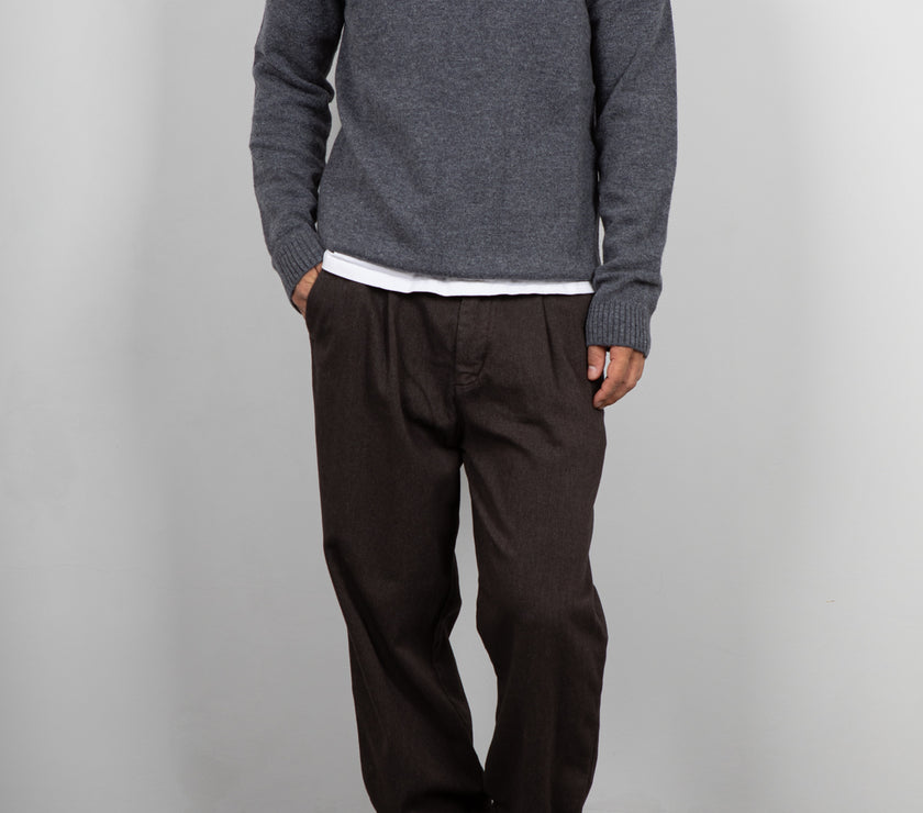 Maglione in merinos ANERKJENDT - DARK GREY 902154