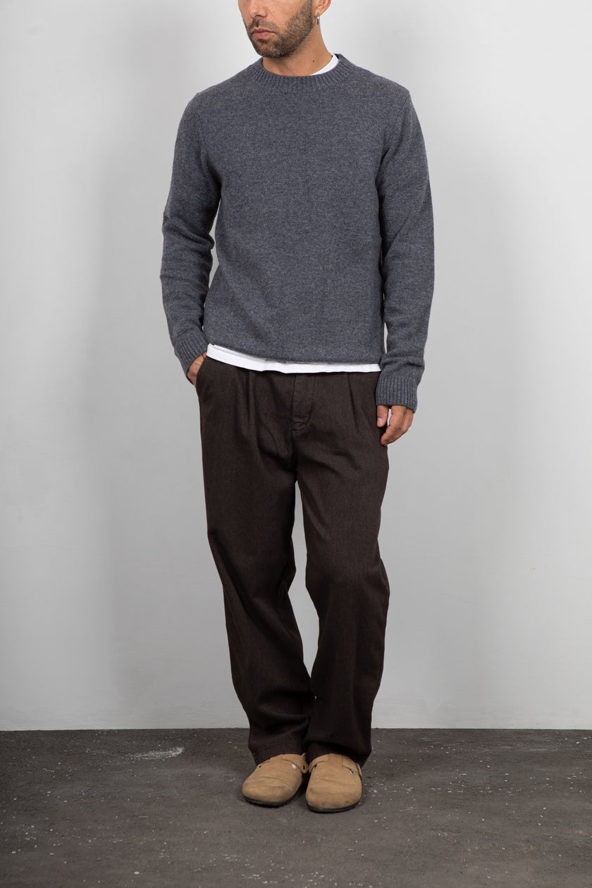 Maglione in merinos ANERKJENDT - DARK GREY 902154