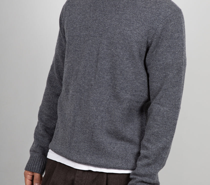 Maglione in merinos ANERKJENDT - DARK GREY 902154