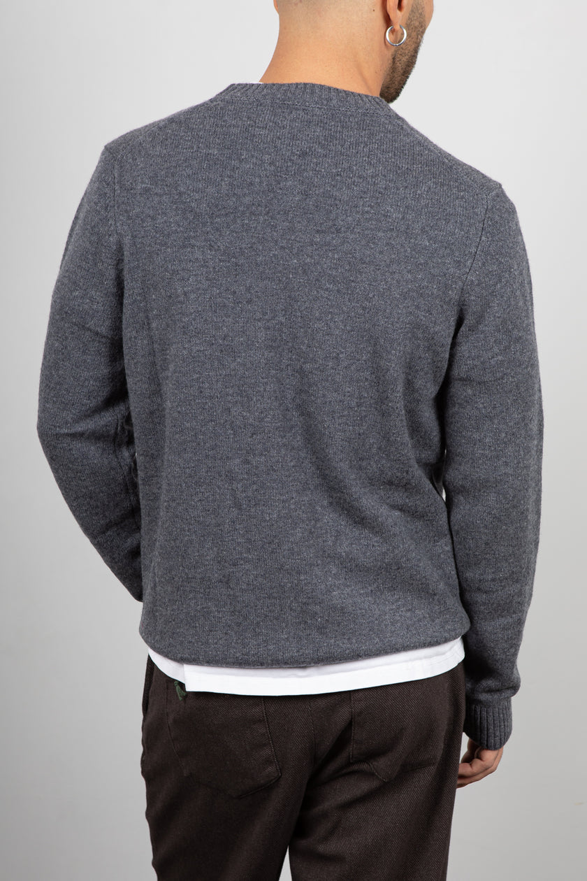 Maglione in merinos ANERKJENDT - DARK GREY 902154