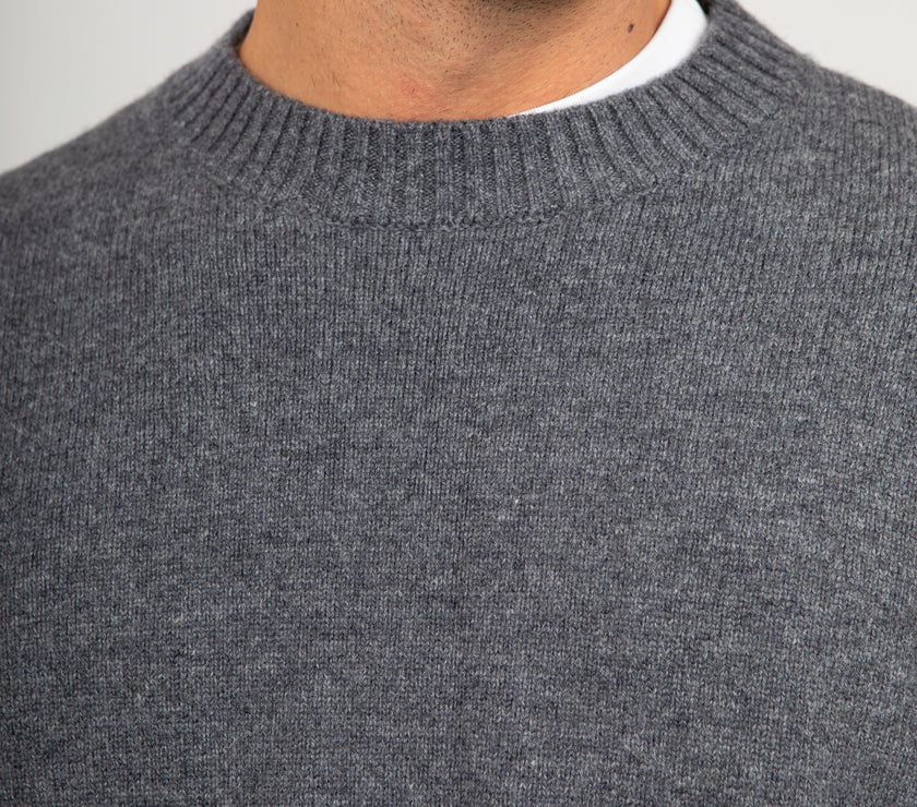 Maglione in merinos ANERKJENDT - DARK GREY 902154