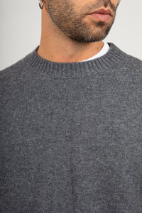 Maglione in merinos ANERKJENDT - DARK GREY 902154