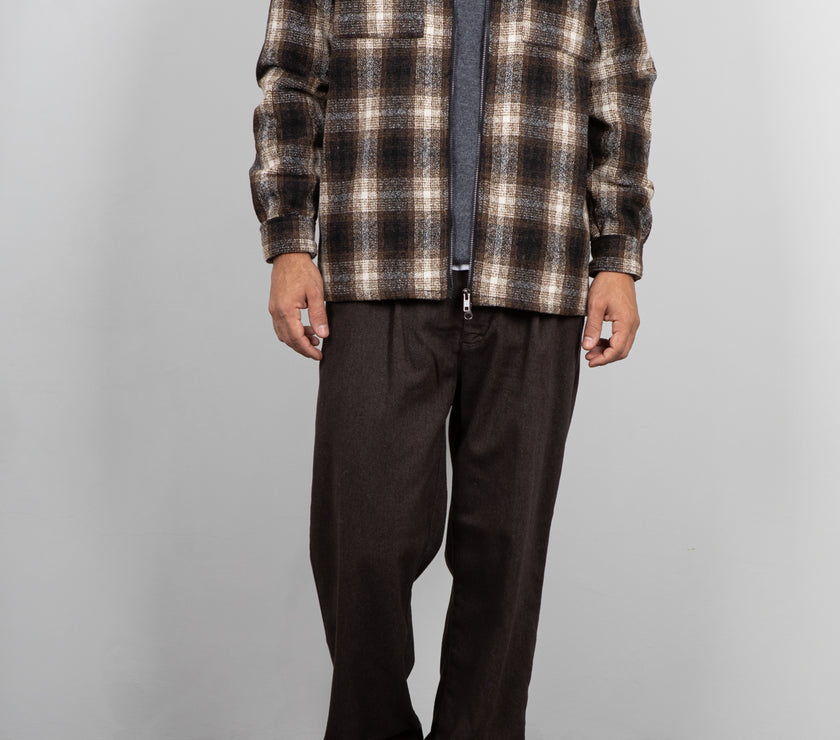 Giacca camicia a quadri ANERKJENDT  - MARRONE 902012