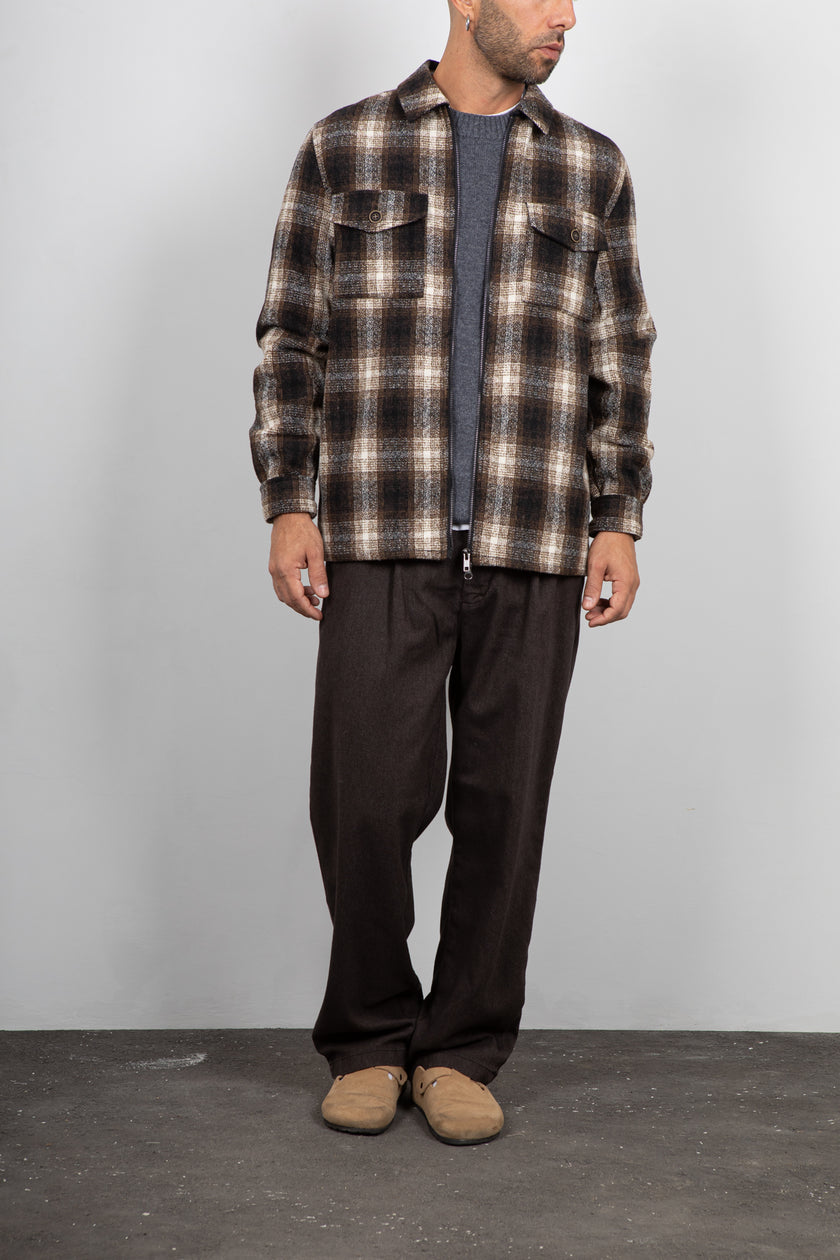 Giacca camicia a quadri ANERKJENDT  - MARRONE 902012
