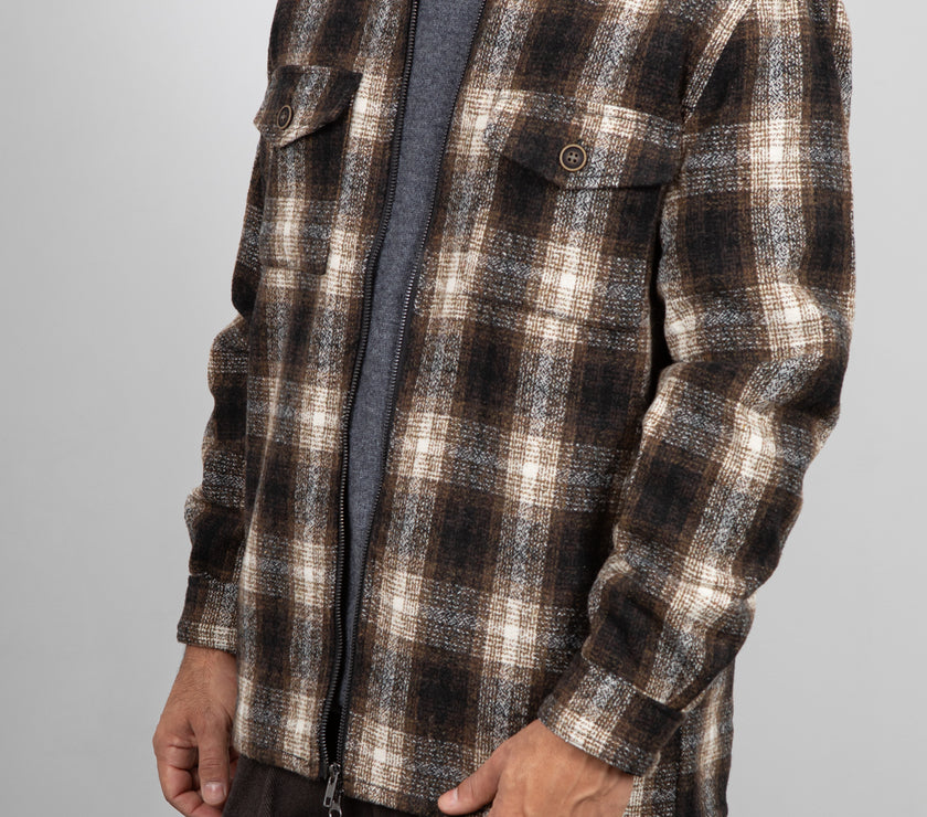 Giacca camicia a quadri ANERKJENDT  - MARRONE 902012