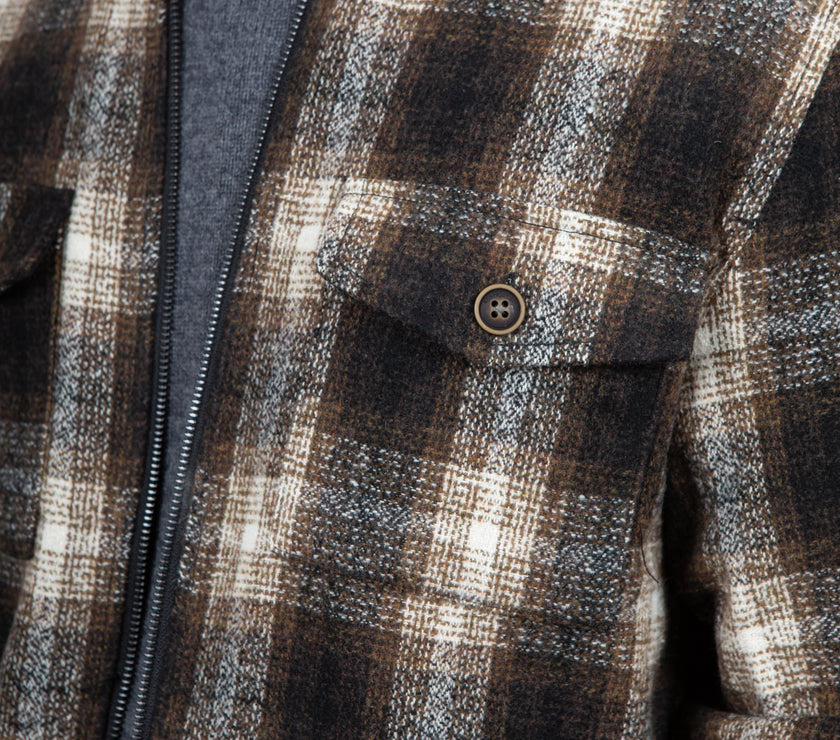 Giacca camicia a quadri ANERKJENDT  - MARRONE 902012