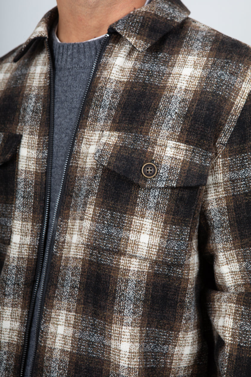 Giacca camicia a quadri ANERKJENDT  - MARRONE 902012