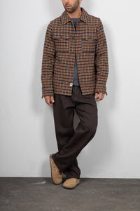 Giacca camicia a quadri ricamata ANERKJENDT - MARRONE 902014