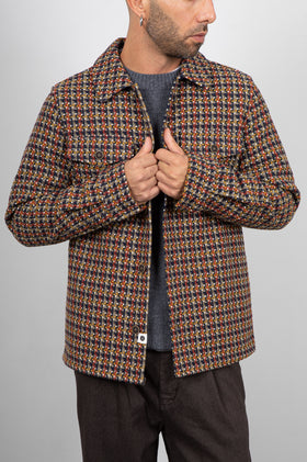 Giacca camicia a quadri ricamata ANERKJENDT - MARRONE 902014