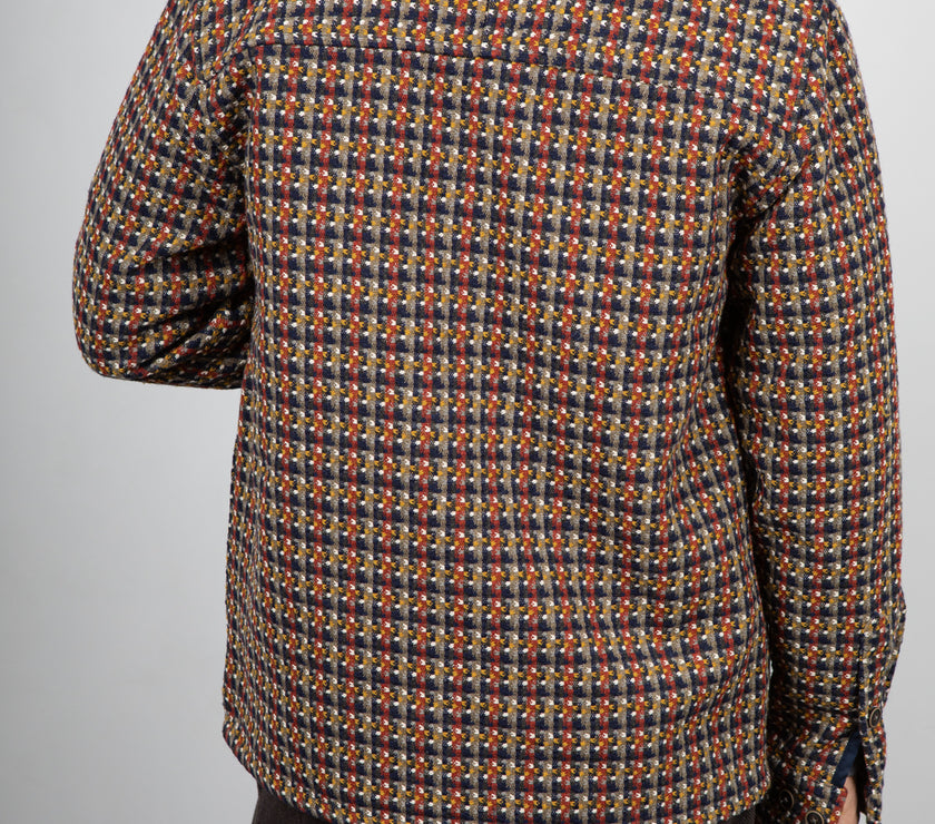 Giacca camicia a quadri ricamata ANERKJENDT - MARRONE 902014