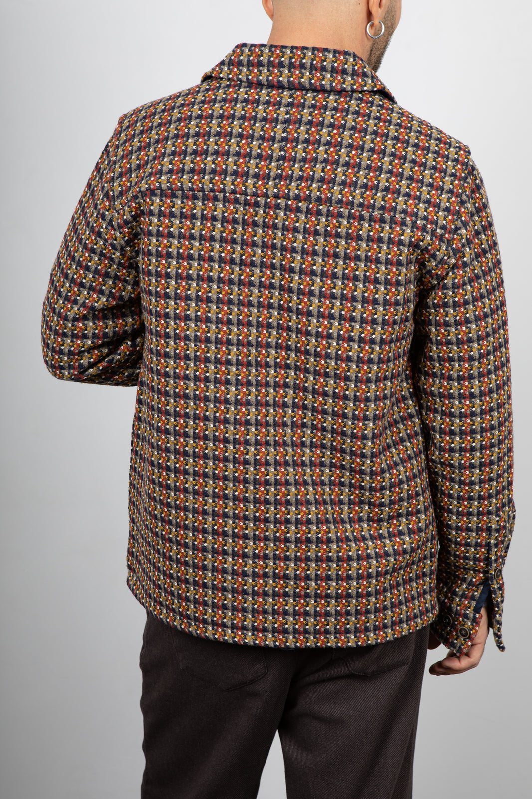 Giacca camicia a quadri ricamata ANERKJENDT - MARRONE 902014