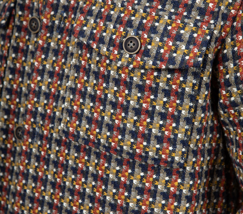 Giacca camicia a quadri ricamata ANERKJENDT - MARRONE 902014