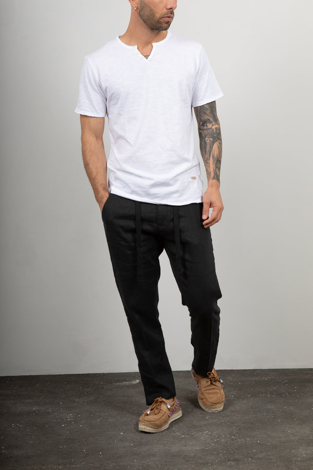 T-shirt serafino GIANNI LUPO - LT19232 BIANCA