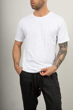 T-shirt taglio vivo GIANNI LUPO - GM107310 BIANCA