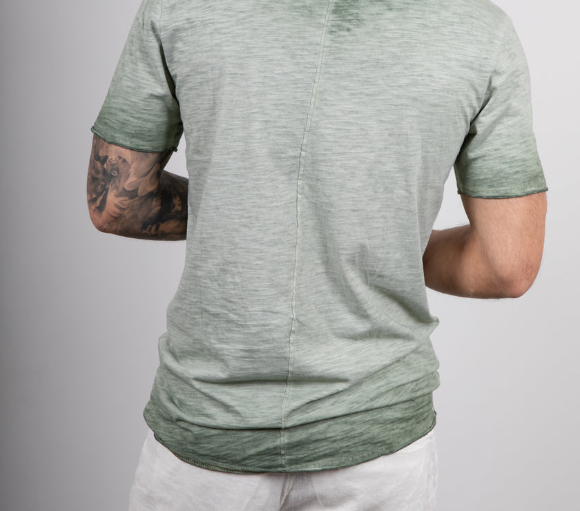 T-shirt taglio vivo GIANNI LUPO - GM107310 MILITARY