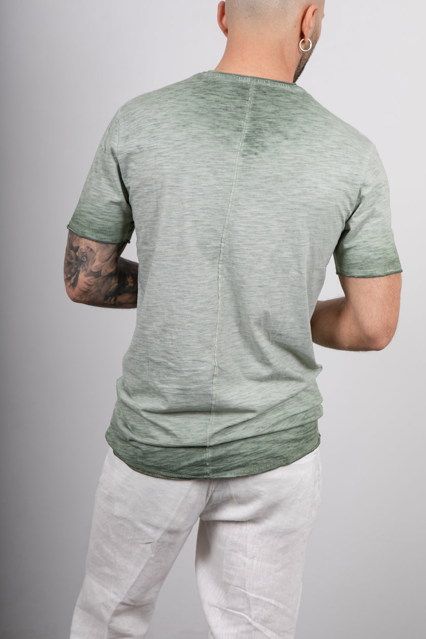 T-shirt taglio vivo GIANNI LUPO - GM107310 MILITARY