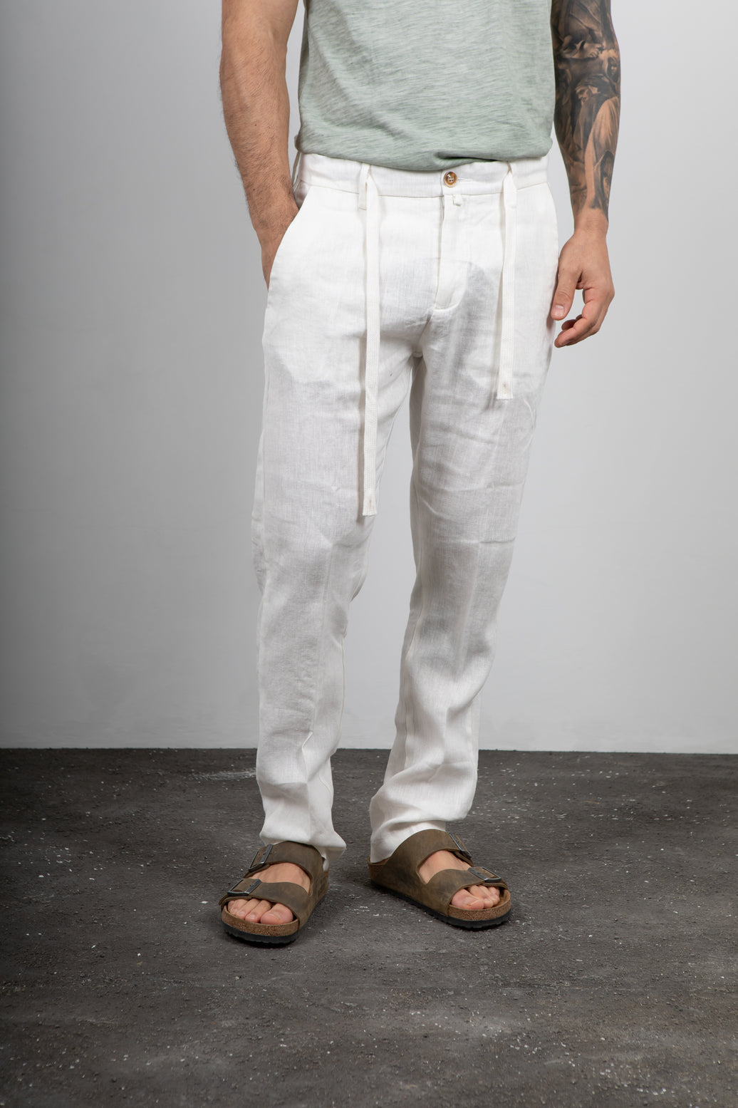 Pantalone GIANNI LUPO-MICHIGAN BIANCO